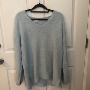 Light blue fuzzy oversized sweater